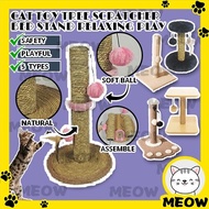 MEOW Cat Scratcher Sisal Scratching Posts Climbing Playing Kitten Bed Condo Cat Tree Cat Tower Playhouse Mainan Kucing