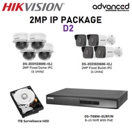 Hikvision CCTV 2MP IP 8 Channel Package D2