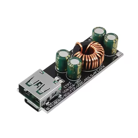 60W 6-35V DC to USB Type C PD 3.0 QC4 Type A QC3.0 DC Fast Charge 12V 24V Step-Down Power Module