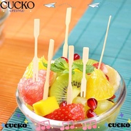 CUCKO 300 pcs Mini Bamboo Forks, Bamboo Disposable Fruit Forks, Good Quality 3.5 Inch Cocktail Forks