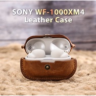 Leather Case for Sony Headset Wf-1000xm4 Protective Case Wireless Bluetooth Earphone Cover