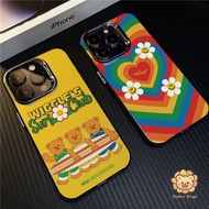Wiggle Wiggle Simple Solid Color Frosted Electroplate Lens Protection Phone Case Compatible for iPho