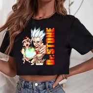 Dr Stone cropped top women jojifuku gyaru cheap top tees jojifuku streetwear alternative  gyaru