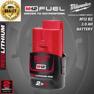 MILWAUKEE M12b2 M12 2.0Ah Red Lithium-Ion Battery
