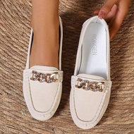 Giày lười xích mới mùa xuân cho nữ, giày lười Penny Loafer Anh bằng da mềm