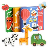 【Ready Stock】 My First Early Learning Matching Wooden Puzzle And Learn Fruits Vegetables Traffic Ani