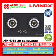 Livinox Built In 8mm Sintered Stone Hob 5.5kw [LGH-438B 2B-SL(BLACK) / LGH-438G 2B-SL(GREY)] With Ca