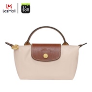 Longchamp Le Pliage Original Pouch With Handle In Recycled Canvas With Gold Hardware Paper  ของแท้ ต