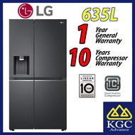 (Free Shipping) LG 635L Side-by-Side Fridge GC-L257CQEL with UVnano® Water Dispenser in Matte Black Finish Inverter Refrigerator Peti Sejuk 冰箱