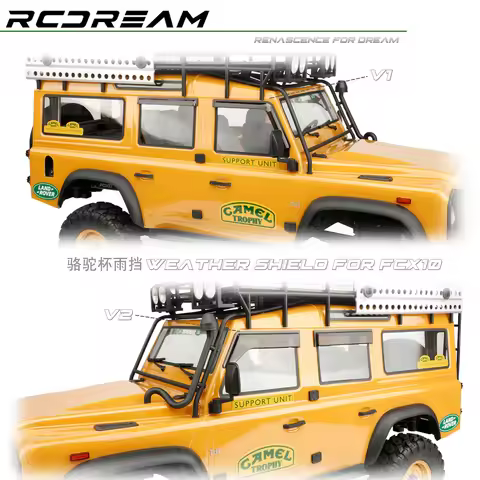 RCDream 1/10 Side Window Wind Deflector Rain Guards Weather Shields for FMS FCX10 Camel Trophy Defen