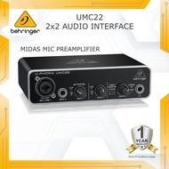 [100% AUTHENTIC] BEHRINGER UMC22 U-PHORIA Audiophile 2x2 USB Audio Interface with Midas Mic Preampli