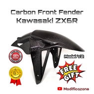 Carbonstar : Spakbor Carbon ZX6R 636 - front fender mudguard - Rizq Motor Parts