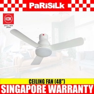 (Bulky)(FREE INSTALLATION) KDK U48FP 3-Blades Remote Control DC Ceiling Fan with LED Light (120cm)(White)