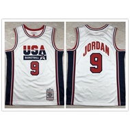 【hot pressed】nba jersey USA No. 9 Jor dan retro white basketball jersey