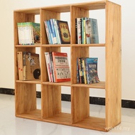 Jiugongge Bookcase Locking Storage Cabinet Floor Lattice Cabinet Bookshelf Solid Wood Lattice Duobao
