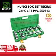 TEKIRO Socket WRENCH SET PLASTIC BOX 24pc 8-32mm 1/2"DR Plastic Box Sock Set 24pc Tekiro Socket set 