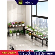 [in stock] Balcony Flower Stand202New5Mobile Wheeled Living Room Floor-standing Storage Rack Anti-co