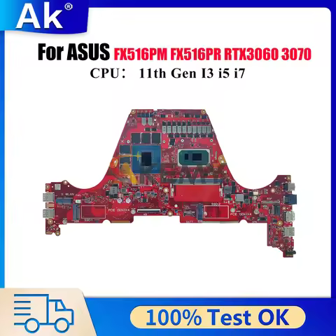 FX516PR Laptop Motherboard For ASUS TUF Gaming FX516PM FX516P FX516PR Mainboard With 11th Gen i5 i7 