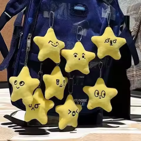 MARK DoYoung HAECHAN TAEYONG Key chain Yellow Pentagonal Heart Expression Keychain Plush Pendant For