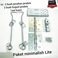 Fullset Engsel jendela HPP / penahan jendela kait angin / Slot grendel jendela