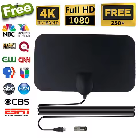 Digital TV Antenna 4K 25DB High Gain HD TV DTV Box Digital Active Indoor Aerial Flat Design For Car