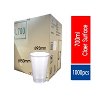 [2000pcs] Flat PP Plastic Cup 500cc / 700 cc ml Clear Surface - Disposable Bubble Tea | PP