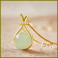 ∯ § ➷ Kwintas Na May Pera 18K Gold Hetian Jade Necklace Stainless Steel Non Tarnish Fashion Women A