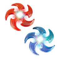 ArtCreativity Light Up Ninja Flyers Set - Pack of 2 - Ninja Star Flying Disc - includes Batteries - 