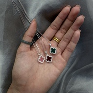 Necklace + silver four-leaf clover