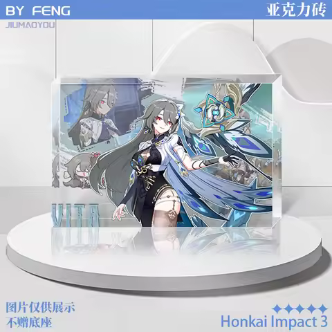 Transparent Stand Honkai Impact 3 Game Figures Bronya Zaychik Kiana Kaslana Acrylic Brick Stand Fan 