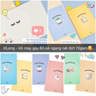 KLONG - Notebook with horizontal lines and broken lines sewn at the spine B5 80 pages - 120 pages - 