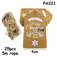 Set Tag 25c Hanging Christmas Gift Packaging, Christmas Decoration With String