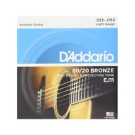 D'addario EJ11 80/20 Bronze Acoustic Guitar Strings Light Gauge