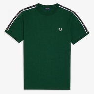 FRED PERRY FRED PERRY COLOR ลายเย็บปักถักร้อยแขนสั้นเสื้อยืดคอกลมผู้ชายเรียบง่ายสบาย ๆ FP เสื้อยืดคอ