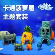 Fish Tank Landscaping Pineapple House Cartoon Crab Restaurant Aquarium Hermit Crab Resting Hideaway 