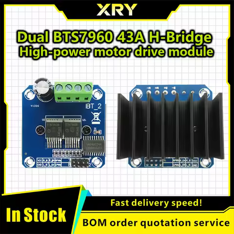 XRY Double BTS7960 43A H-bridge High-power Motor Driver module/smart car/ DC6-27V Double BTS7960 BTS