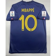 France Home Football Jersey 2022-23 Kit With No. 10 MBAPPE World Cup 2022