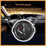 BRUCE1 Fuel Level Gauge, 2" 52mm White LED Light Car Meter, Universal Black Rim Backlight Pointer Au
