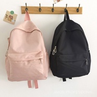 (Trendy)Lovito Preppy Backpack PlainColorblock Double Shoulder Strap Multi-pocketed Backpacks for Wo