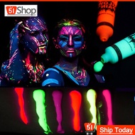 Face Body Art Paint Fluorescent Party Festival Halloween Cosplay Makeup Face Paint UV Glow Painting