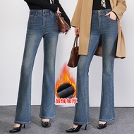 Women Women's Fleece-Fleece-Fleece Jeans Women Winter Thickened Warm Slim-Fit Slimmer Look Pants Zhe