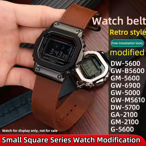 Vintage leather strap 16mm For CasiOak GA2100/2110 gm2100 watch band G-SHOCK DW5600/5700 GM5600 G560