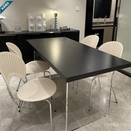 Influencer Modern Simple Black Acrylic Household Suspended Dining Table Long Table Solid Wood Tea Ta