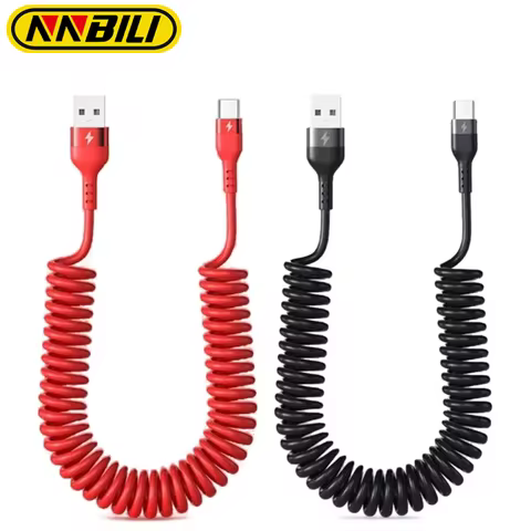 NNBILI Spring Usb to Type-c Cables 5A Type C Cable Fast Charging Cord Powerful USB Type C Cable