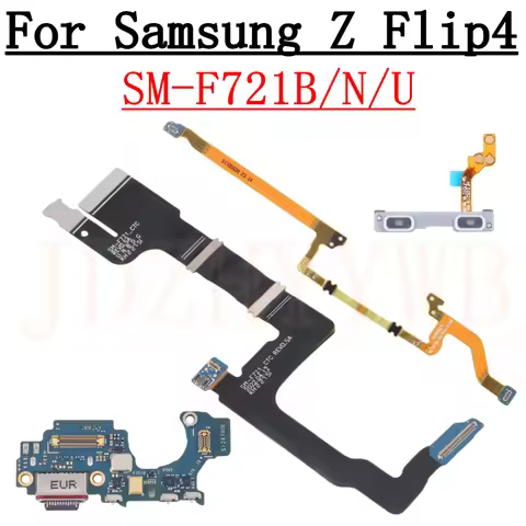 Charging Port Board For Samsung Z Flip4 F721B F721N F721U Volume Button Spin Axis LCD Motherboard Co