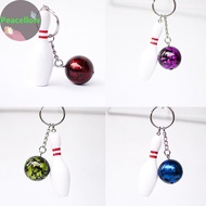 Peacellow Simulated Bowling Ball Keychain Pendant Car Key Chain Sports Key Ring Bag Charms Car Key A