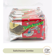 Khong Guan Saltcheese Combo 17gr x 10pcs/pack Biskuit+Wafers Biskuit Rasa Keju Lapis Krim Coklat Den