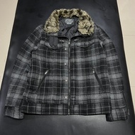 Doublefocus Avant Garde If6was9 Style Faux Fur Plaid Jacket