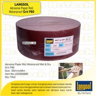 Kertas Amplas Roll | Langsol | Abrasive Cloth Roll, Waterproof P80/5R
