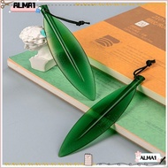 ALMA Letter Opener Bookmark, Durable Plastic Willow Leaf Shape Letter Opener Tool, Portable Cut Paper Tool Green Pointed Tip